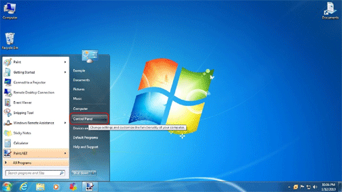 Windows 7 Start Menu, Control Panel